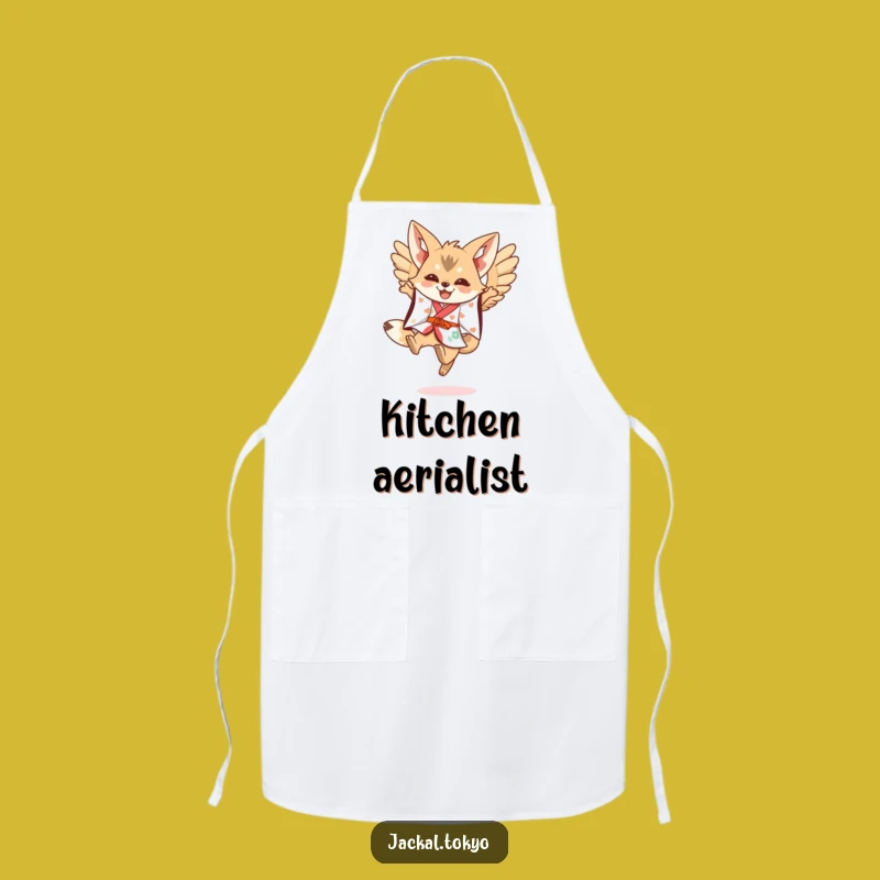Funny Kawaii Jackal Leaping Apron: Festive Kitchen Fun, Chef's Funny Gift