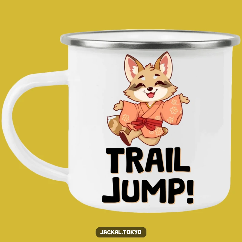Funny Jackal Leaping Kimono Camping Mug - Energetic Outdoors Gift