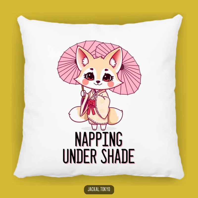 Cozy Funny Kawaii Jackal Parasol Twirl Pillow: Comfort & Elegant Cheer