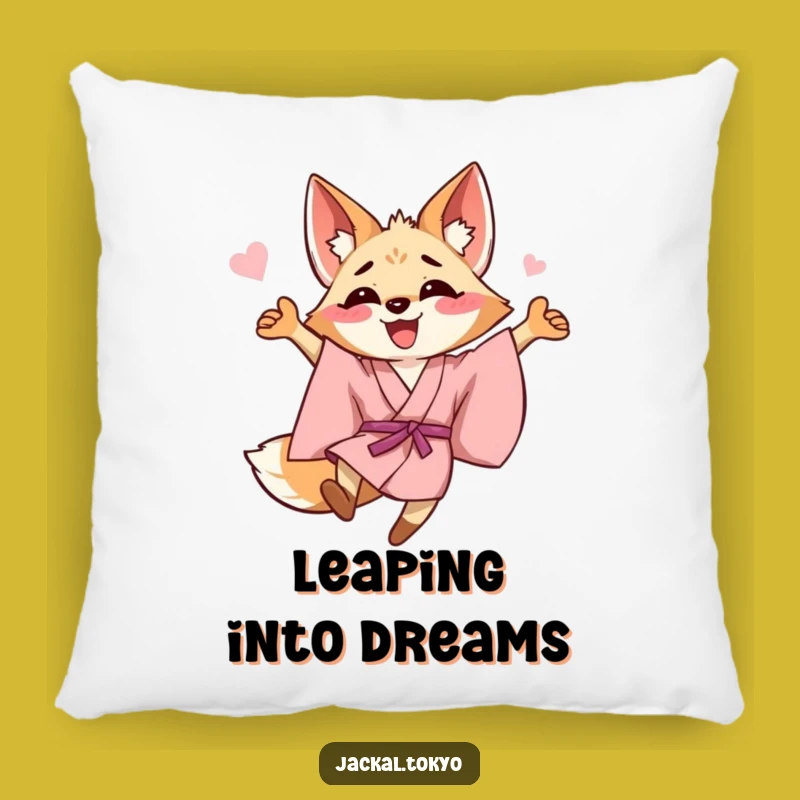 Funny Jackal Kimono Pillow: Happy Leap Cushion, Comfy Celebration Gift