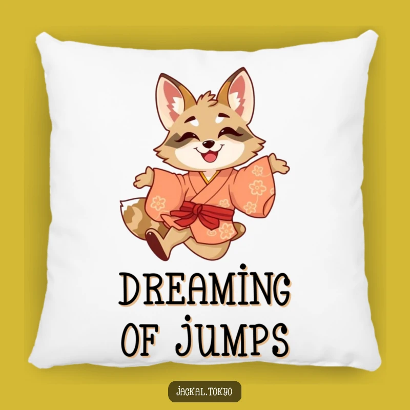 Funny Jackal Leaping Kimono Pillow - Cozy Energy, Perfect Gift