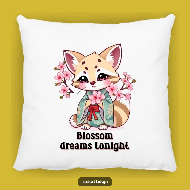 Soft Funny Kawaii Jackal Blossom Pillow: Floral Comfort, Adorable Funny Gift