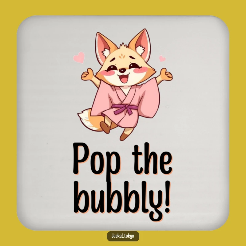 Funny Jackal Kimono Coasters (Set of 4): Happy Leap Protection, Gift