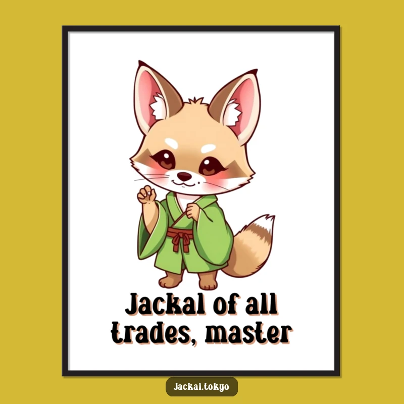 Free Printable Jackal Kimono Wall Art - Funny Downloadable Art for Quirky Home Decor