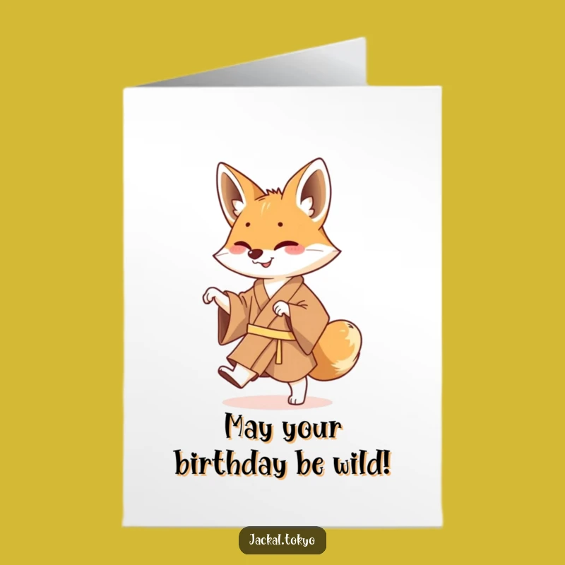 Free Printable Funny Birthday Card: Jackal Shuffle Dance - Hilarious Downloadable Birthday Gift