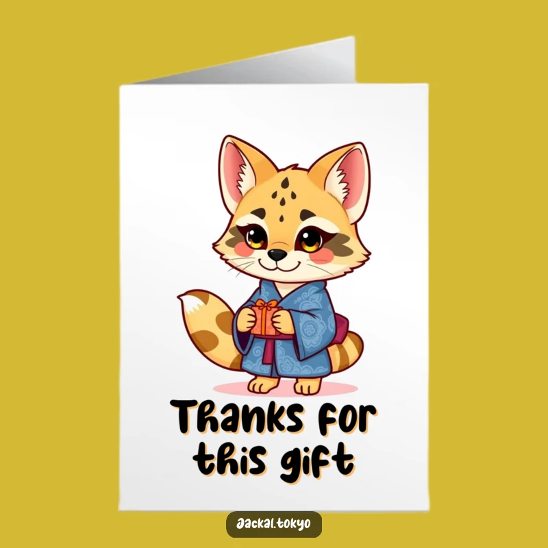 Free Printable Thank You Card: Jackal Blue Kimono Gift Funny Downloadable Gift