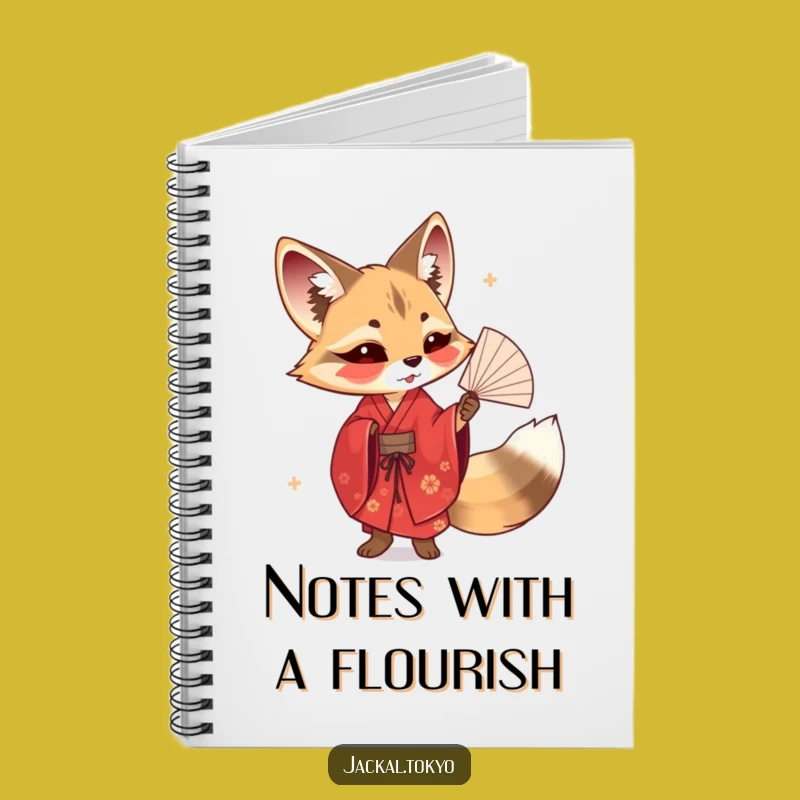 Funny Jackal Fan Kimono Notebook - Jot Down Ideas with Artistic Flair Gift