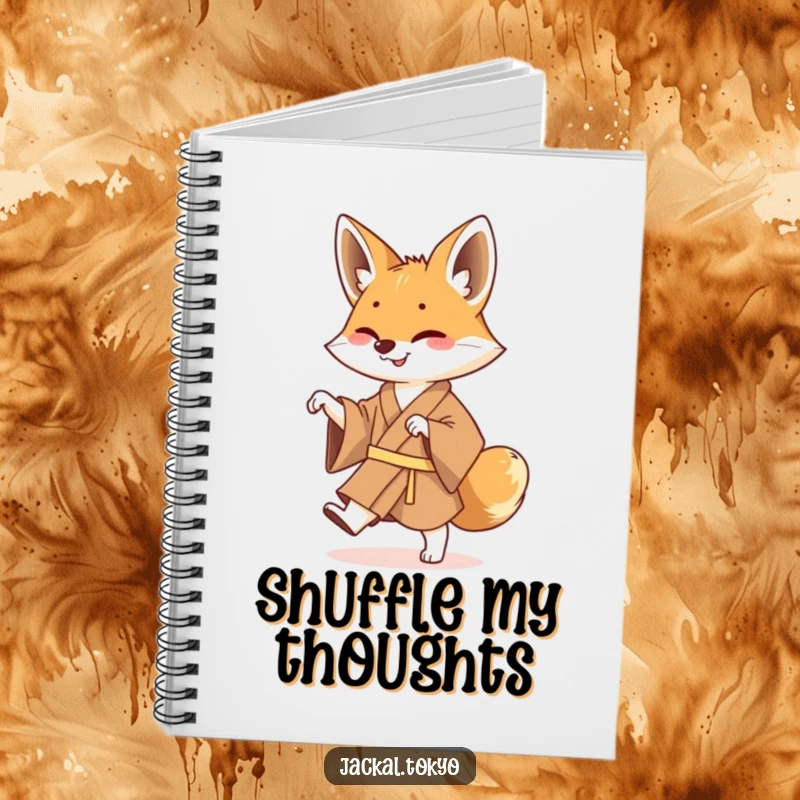 Funny Jackal Kimono Notebook: A notebook featuring a jackal in a brown kimono doing a funny shuffle dance.