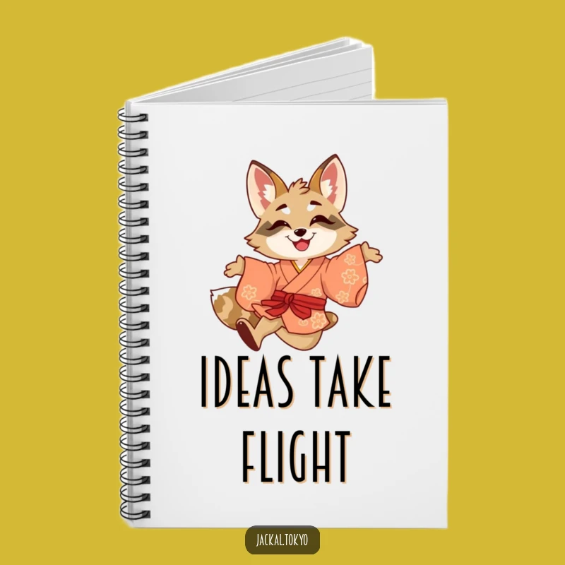 Funny Jackal Leaping Kimono Notebook - Jot Down Ideas with Playful Flair Gift