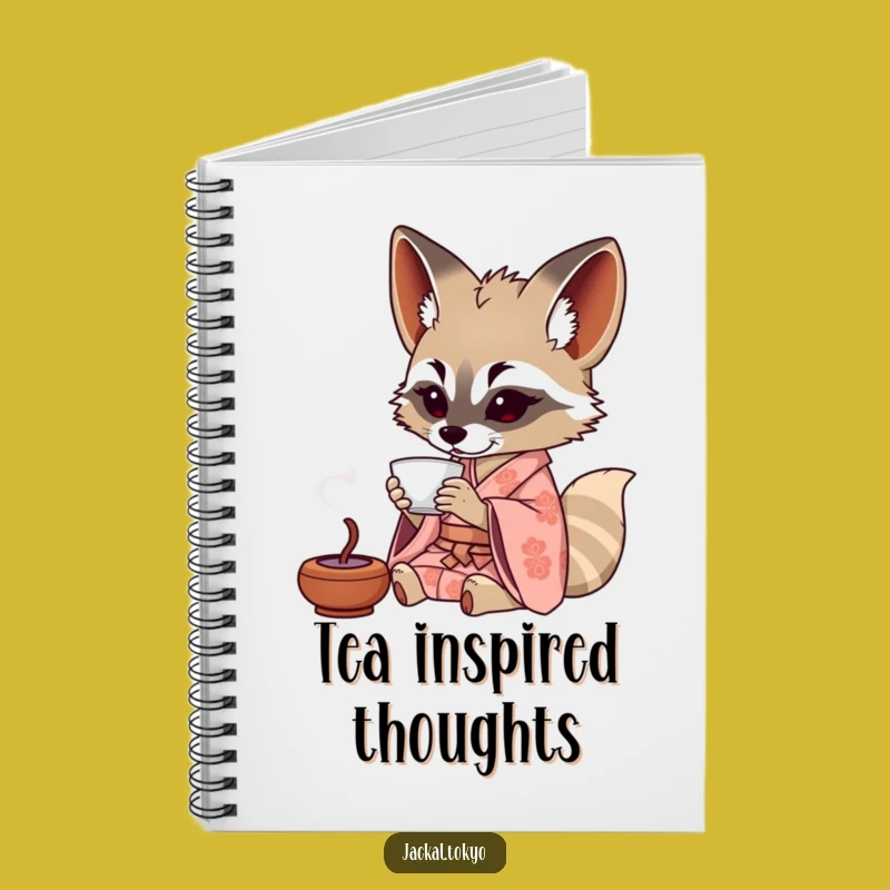 Funny Jackal Tea Notebook: Patterned Kimono Journal, Perfect Humorous Stationery Gift