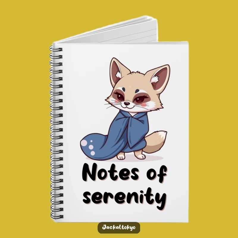 Funny Kawaii Jackal Kimono Notebook - Jot Down Ideas with Eastern Flair Gift