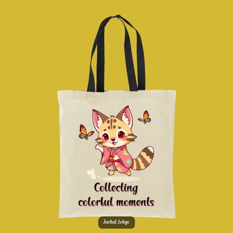 Funny Jackal Kimono Tote Bag: Playful Chase Accessory, Whimsical Gift